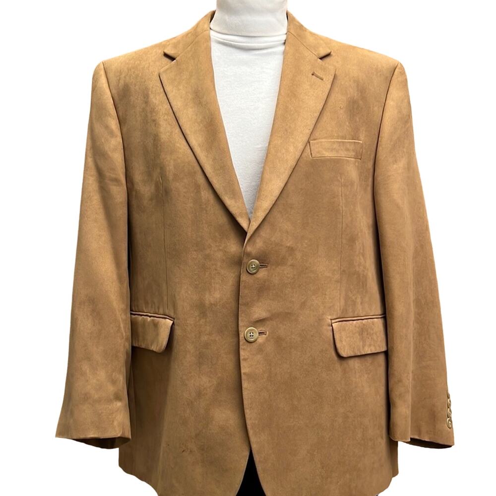 Chaps Pure Polyester Camel Blazer. L